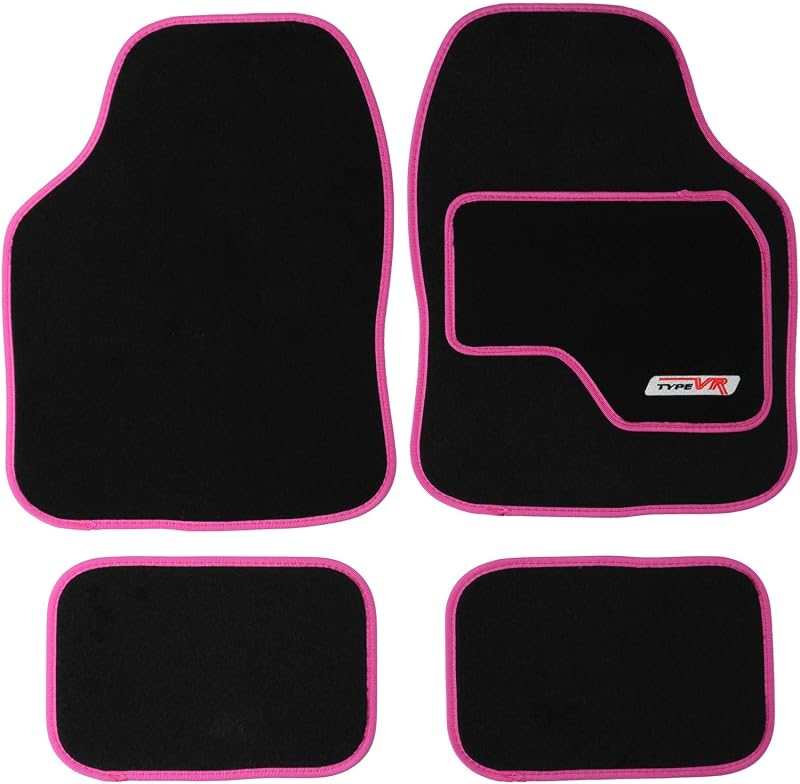 Sakura SS5309 Universal Car Mat Set Pink 4 Pieces Anti-Slip Backing