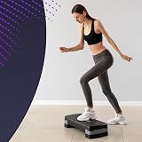 KAYMAN Fitness Steps – Adjustable 10/15 cm Home Gym Aerobics Stepper Grey view 7