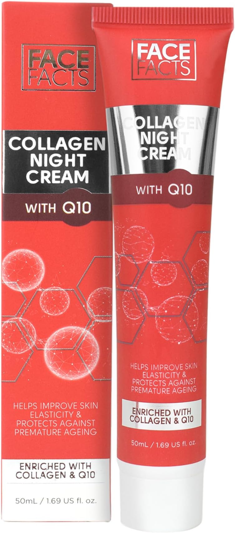Face Facts Collagen Q10 Night Cream 50ml Ubiquinone Vitamin E