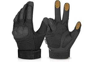 KUMGIM Tactical Gloves for Men, Motorcycle Military Combat Gloves Black Airsoft Gloves Touchscreen for Airsoft Outdoor Hunting Shooting Paintball Work Motorcycling Climbing