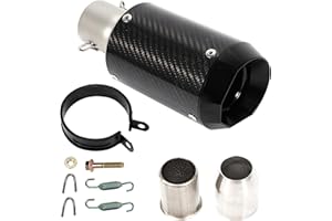 TBVECHI Motorcycle Carbon Fiber Exhaust Muffler Black