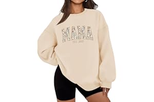 Dressmine Sweatshirt for Women Trendy 2026 Tops Oversized Long Sleeve Crewneck Pullover Hoodies Mama Sweater Casual Shirts