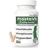 Prostavit Prostate Support Supplement for Men – Saw Palmetto 600mg, Pygeum Bark, Pumpkin Seed, Nettle & Zinc – Urinary Flow, Bladder Control, Reduce Nighttime Urination, Prostate & Hair Health 60 Caps