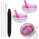 2 Pack 30oz Detachable Flip Straw Lid for Stanley Quencher ProTour, Leak Proof Lids Replacement, No Spill 40 oz Tumbler Lids for Stanley Cup Accessories, Easy to Clean