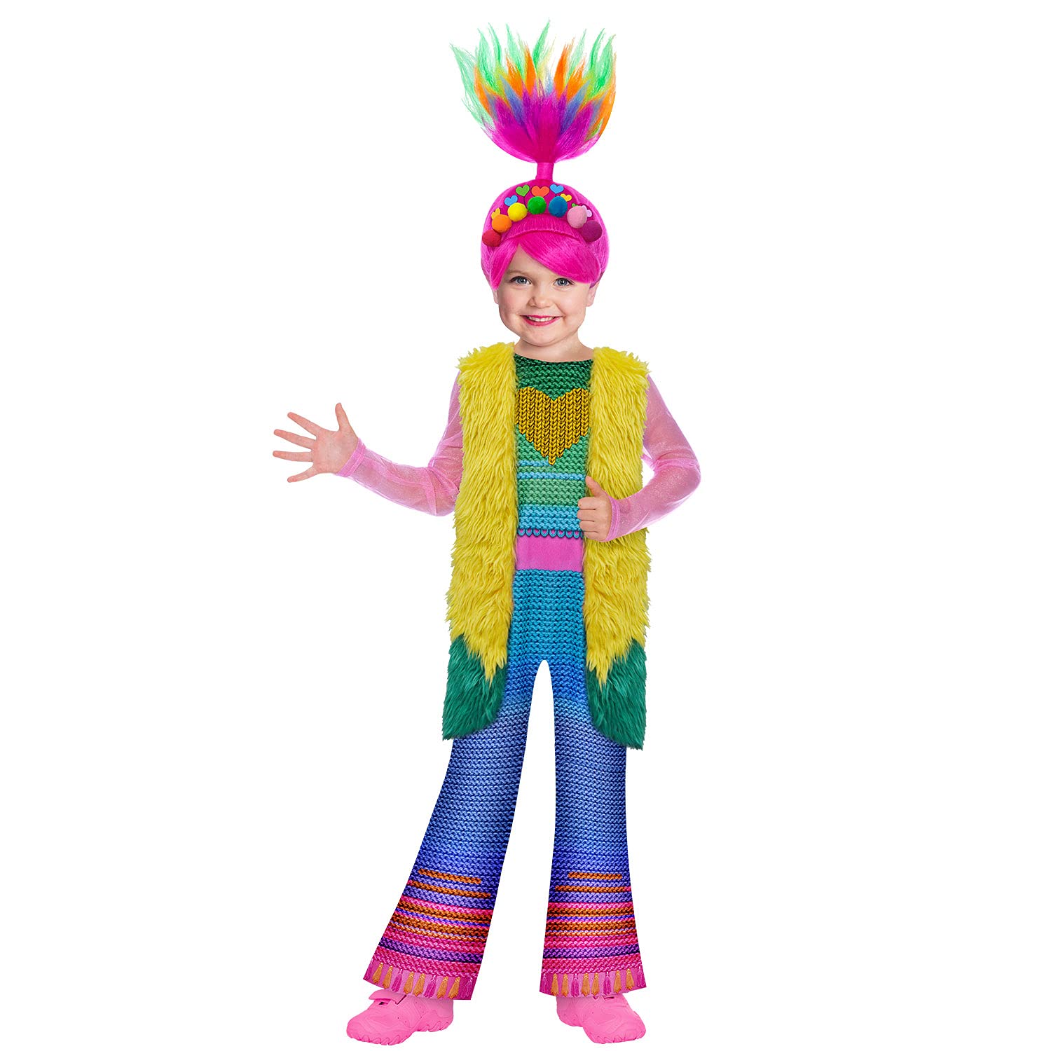(PKT) (9906446) Child Girls Poppy Finale Costume Trolls Movie 2 (4-6yr) - World Tour