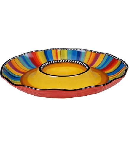 UPware Tennis Melamine Chip & Dip Platter - 14 Inch Heavyweight Dishwasher Safe Serving Tray - View #3