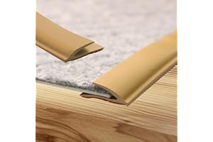 FLOATLIVE [New Upgrade] Floor Transition Strip, Self Adhesive Rubber Rug Gripper Tape Carpet Edge Trim Strip, Wood Tile Laminate Transition Cover Doorway Gap for Threshold Height Less Than 6mm (Brown, 20ft)