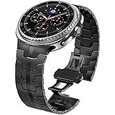 WINGLE Metal Bands for Galaxy Watch 8/8 Classic Band Samsung Galaxy Watch 8 Band 44mm 40mm 46mm Men Rugged Durable Armor Stainless Steel Strap Classy Elegant Casual Business Link Bracelet, Black