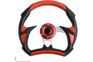 Spaorcco Classic Red Golf Cart Steering Wheel Club Car DS and Club Car Precedent EZGO Yamaha Golf Carts Racing Style Design Steering Wheel