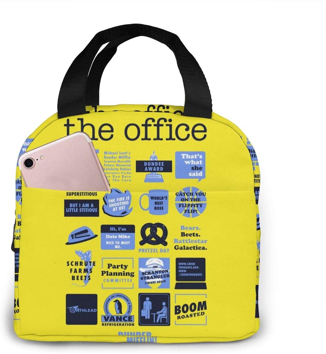 antspuent The Office Lunch Bag for Women Girls Kids Insulated Picnic Pouch Thermal Cooler Tote Bento Large Meal Prep Cute Bag Big Leakproof Soft Bags for Lunch Box, Camping, Travel, Fishing