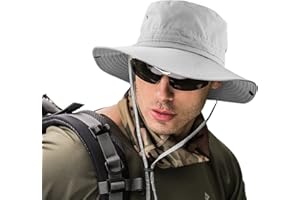 UNIPRIMEBBQ Fishing hat Wide Brim Sun Protection Hat with Breathable Safari hat Fisherman hat Hiking Boonie Hats for Man