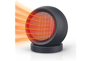 Coolfor Space Heater,PTC Ceramic Electric Desk Heater High Output Heater Fan for Home Bedroom Office Desk Indoor Use(Dark Grey)