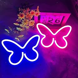 2 Pieces Butterfly Neon Signs, Butterfly LED Neon
