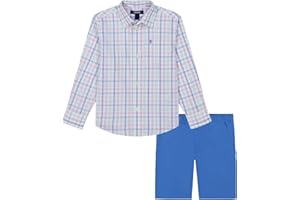IZOD boys 2-piece Short Set, Collared Button-down Shirt, and Performance Shorts