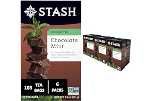 Stash Tea Chocolate Mint Wuyi Oolong Tea - Caffeinated, Non-GMO Project Verified Premium Tea with No Artificial Ingredients, 18 Count (Pack of 6) - 108 Bags Total