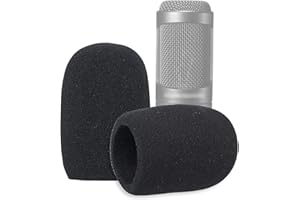SUNMON Windscreen Foam Cover, Windscreen Pop Filter for Audiotechnica AT2020 Condenser Studio Microphone (2 PACK)