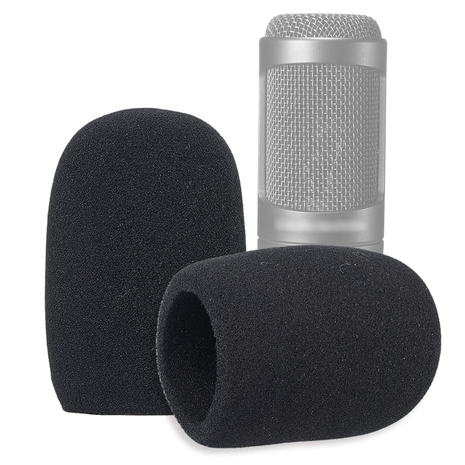 SUNMON 2 PACK Microphone Cover Foam for Audio-technica AT2020, Mic Pop Filter Windscreen Compatible with AT-2035 AT-2050 ATR2500 ATR2500X AT-4040 Condenser Studio Microphone