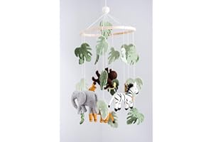 Jungle Animals Baby Mobile, Safari Nursery Room Decor, Safari Theme Nursery, Wild Animals Decoration, Wild Animals Mobile