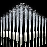 SZHFU 15 PCS Glow Sticks Party Favors for Kids, White Fiber Optic Wands LED Light up Wedding Wand, 3 Light Modes Flashing Glow Sticks for Bridal Shower Christmas Fiber Optic Light Wand