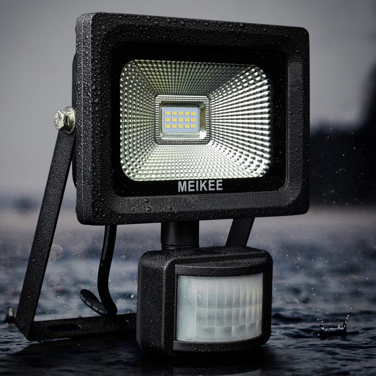 MK Security Lights with Motion Sensor, 10w Led Sensor Outdoor light, IP66 Waterproof Security Lighting, High Output 1000lumen, Super Bright LED PIR Floodlight, Ideal for Garden, Car park, Hotel and Forecourt, Daylight White