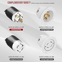 ENERLITES NEMA L14-30P Locking Plug Connector for