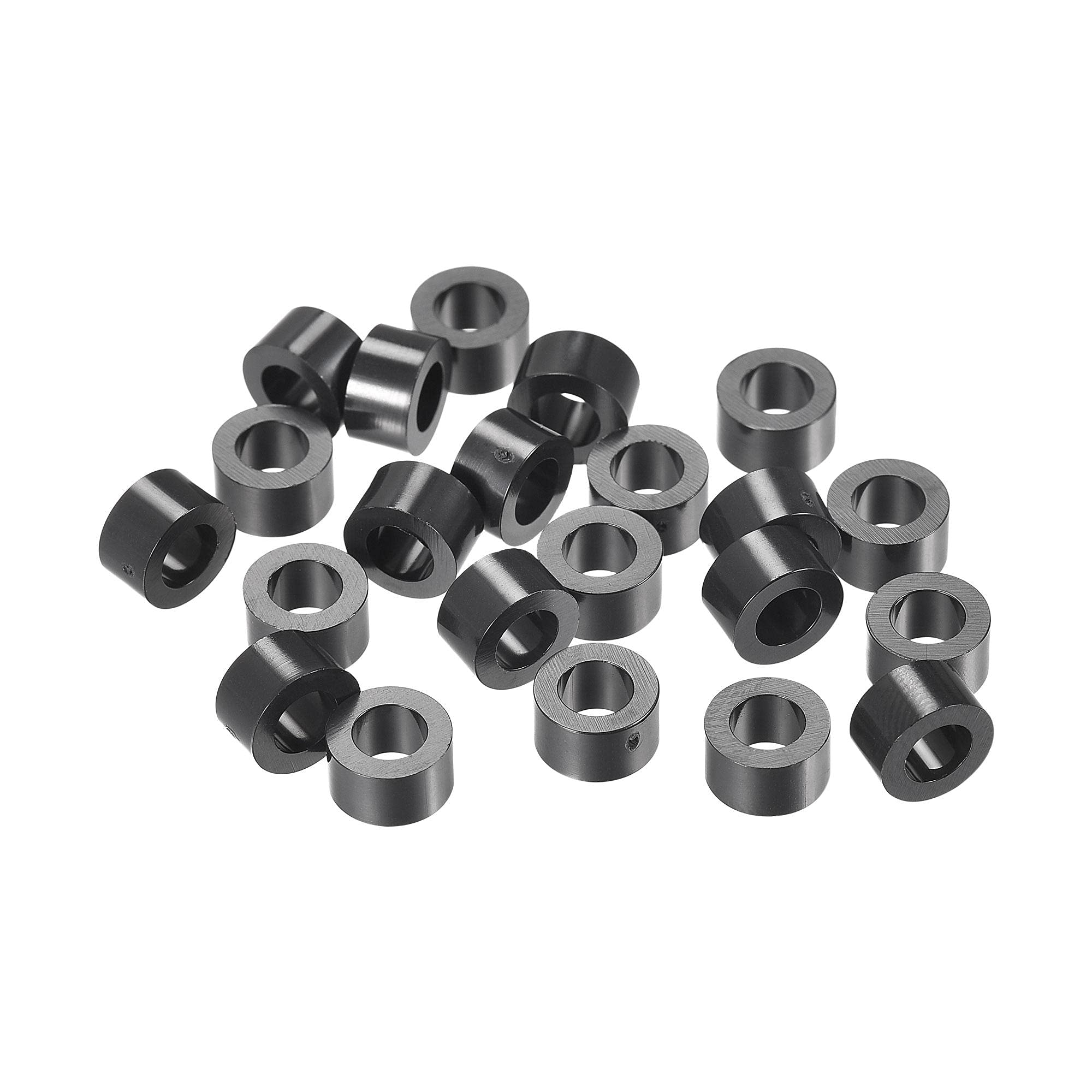 sourcing map ABS Round Spacer Washer ID 4.2mm OD 7mm L 4mm Plastic Standoff for 3D Printer TV Wall Mounting Electrical Outlet, Black, 300Pcs