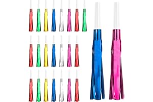 PSXUIE Noise Makers, Gold Noise Makers, Glitter Metallic Fringed Party Blowers Noisemakers Horns for Adults for Birthday Sporting Events Halloween Christmas New Year Party Favor Supplies (Mixcolor)