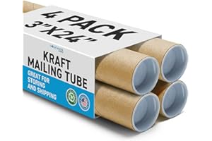 Mailing Tubes with Caps, 3 inch x 24 inch (4 Pack) | MagicWater Supply