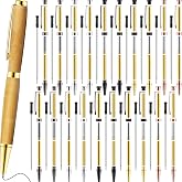 Colarr 20 Pcs 7mm Slimline Twist Pen Kit with Refill Wood, Assorted Color | Pen Turning Kits for Lathe, Pen Kits for Woodturning, DIY Turning Supplies, Copper Making Friend Teacher and Student Gift