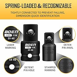 BOEN 5 Piece Impact Socket Adapter Set and Reducer