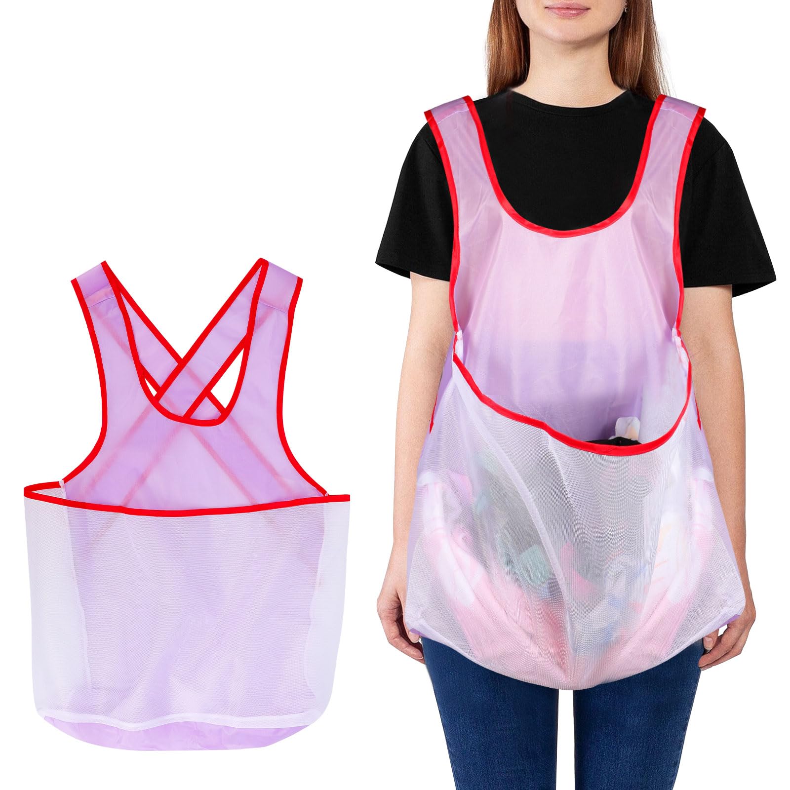 Risipu Portable Clothes Drying Apron,Halter Cross Back Bandage X Shape Laundry Apron with Large Pocket Oxford Cloth Garden Work Apron Mother Gifts (B)