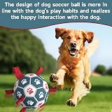 HETOO Dog Toys Extra Large Football with Straps 9 Inch Blue Red view 8