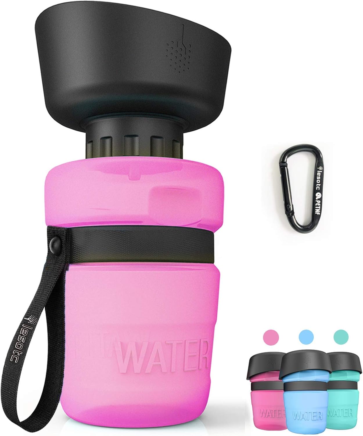 Pet Supplies : Pet Water Bottle for Dogs, dog water bottle foldable, Dog Travel Water bottle, Dog Water Dispenser, Lightweight & Convenient for Travel BPA Free 18 OZ.(Pink) : 