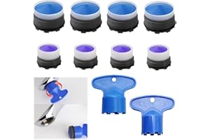 TNJPSEK 8 Pcs Faucet Air Aerator Replacement Removal Tools for Moen, M16.5mm & 18.5mm Water Cache Saving Flow Restrictor Compatibility System, Universal Aerator Set for Kitchen & Bathroom Sinks
