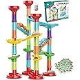 ailixinda 50 PCS Marble Run Premium Set,STEM Educational Building Block Toy,Marble Track Race Set with 15 Glass Marbles for Boys & Girls,Marble Maze Game Construction Building Blocks Toys for Kids