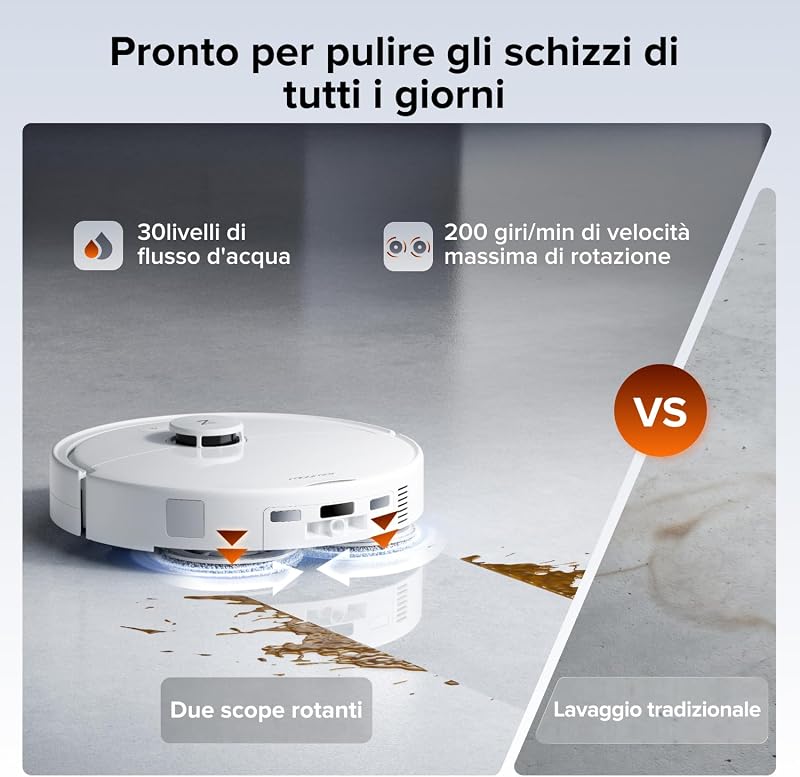 Qrevo 2 Pro Set Robot Aspirapolvere Lavapavimenti 25.000Pa, Bianco