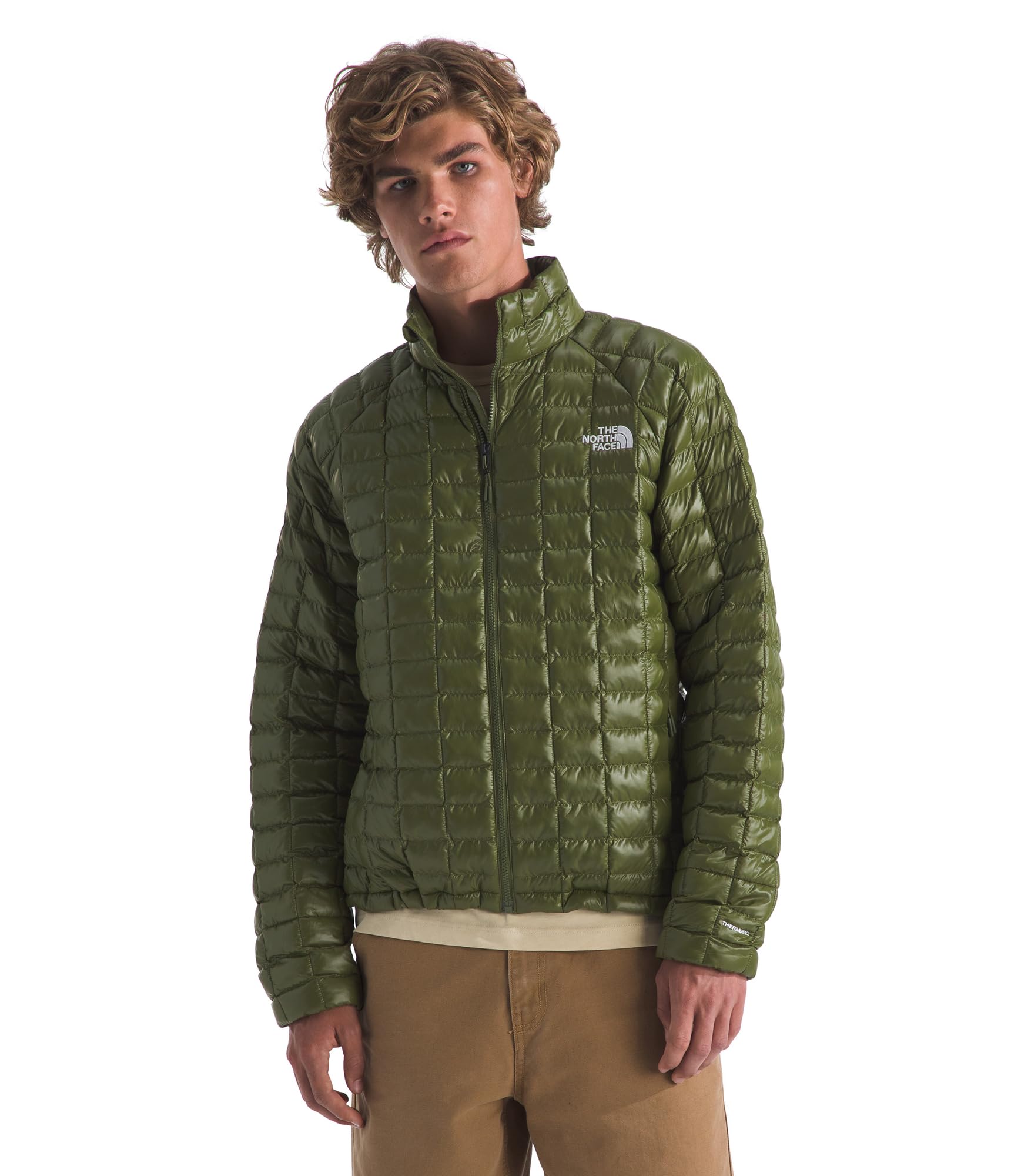 The North Face Men’s ThermoBall Insulated Jacket (Standard & Big Size) – Wind & Water Resistant, Secure Zip Pockets, Woodland Green, Medium
