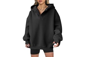 ANRABESS Womens Oversized Hoodies V Neck Sweatshirts Fleece Long Sleeve Pullover Y2K Clothes 2025 Fall Trendy Outfits
