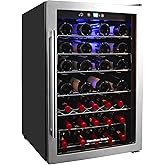 EUHOMY 45 Bottle Wine Cooler Refrigerator, Small Wine Fridge for Red, White and Champagne, 4.5 Cu.ft Mini Fridge with Adjust Temperature, Black on Fridge.com