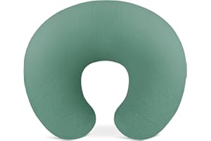 Wimist Nursing Pillow Covers, Muslin Nursing Cover for Breastfeeding Pillows, Comfortable for Baby Girls and Boys (Roman Green)