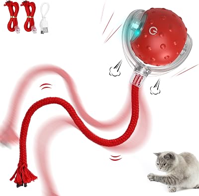 IOKHEIRA Interactive Electric Cat Toy Red Rechargeable Motion Animal Toy
