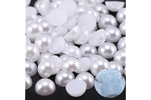 MKLKSDH 10000PCS 2.5mm Flatback Half Round Tiny Pearls White for Nail Art, Face Body Make Up, Crafts, DIY, Shoes, Salon Use - Small Half Pearls Rhinestones for Home and Nails