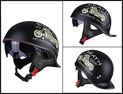 FVCNGP Motorcycle Half Helmet,Vintage Open Face