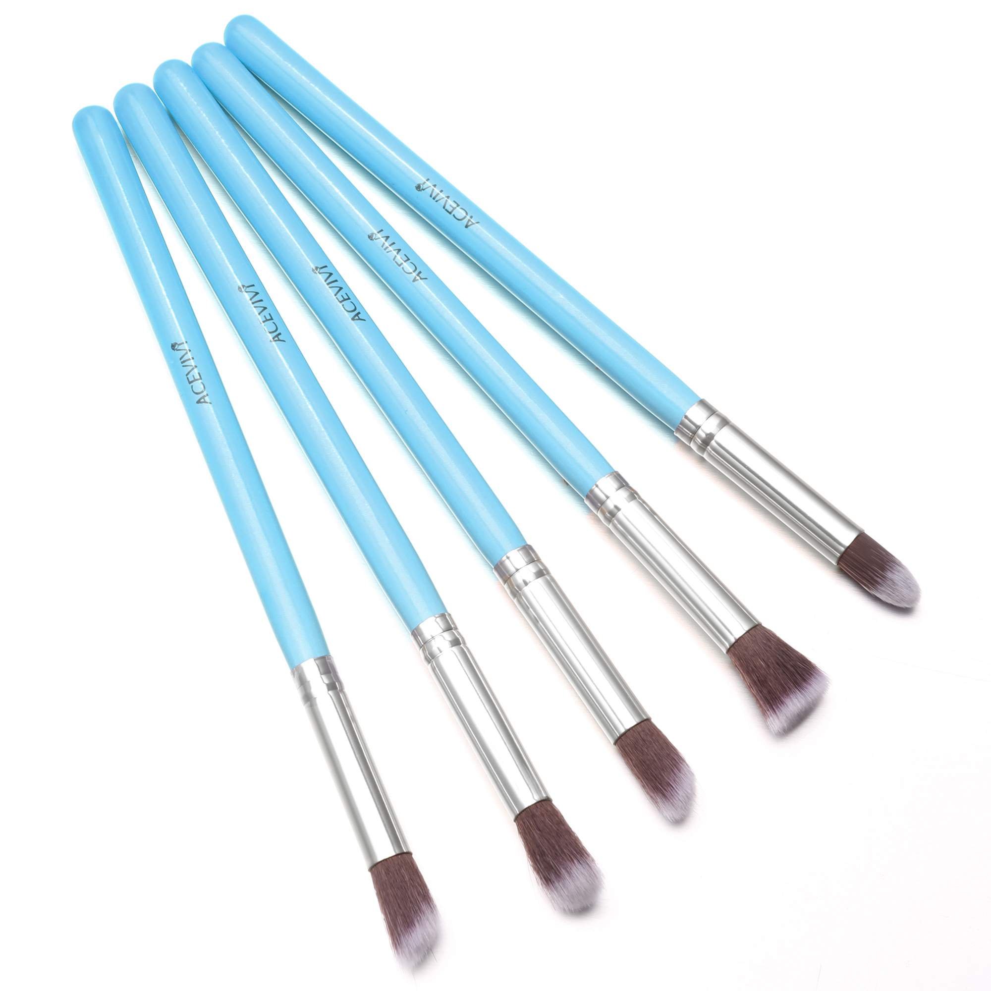 ACEVIVI Makeup Brushes - 10 PIECE Premium Makeup Brush Kit Bamboo Handle Synthetic Kabuki Foundation Cosmetic Brushes for Powder Liquid Cream