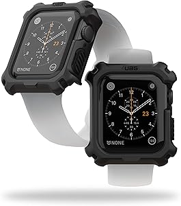 URBAN ARMOR GEAR UAG Compatible Apple Watch Case 44mm, iWatch Series 6/5/4 & Watch SE, Rugged Protective Bumper Case, Black/Black