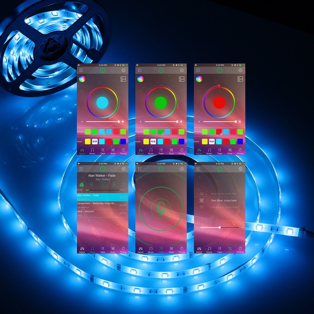 Bluetooth LED Strip Lights ALED LIGHT 5050 10M 2 x 5M 300 LED Stripes Lights 706973935164 eBay