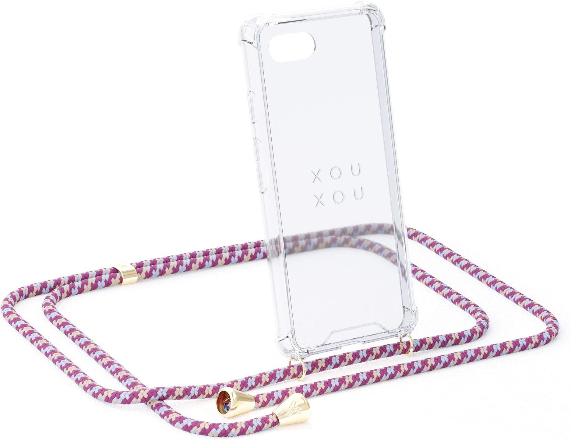 xouxou ® Smartphone Necklace For iPhone 7 Plus / 8 Plus (Case With Cord Strap) In Bordeaux Camouflage