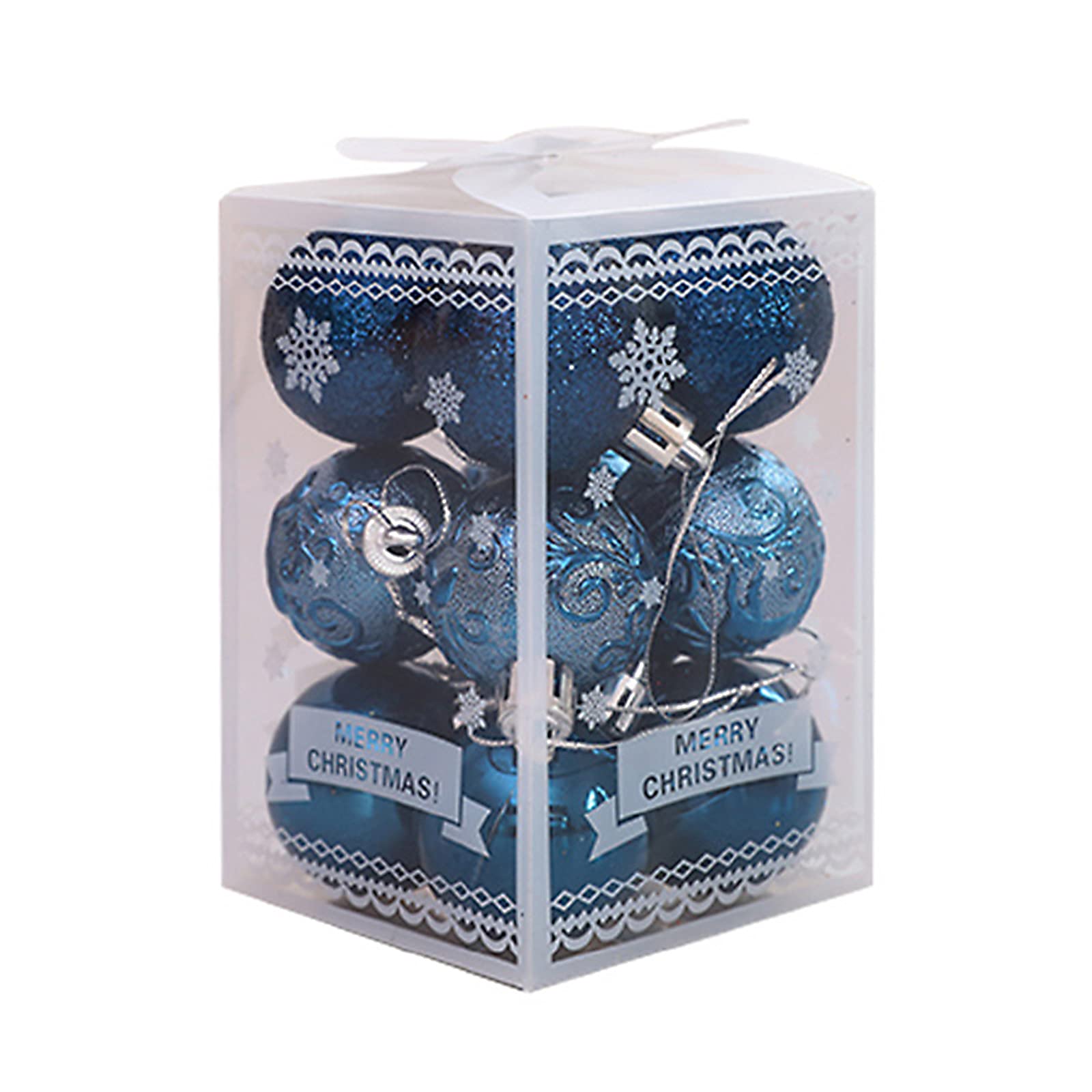 Wyi 24 pcs 4CM Christmas Ball Ornament Baubles Christmas Tree Decorations Ornaments Shatterproof Christmas Balls for Xmas Christmas Tree Hanging Decorations-Blue