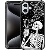 Deaorew for iPhone 16 Case | Classic Slim Cover Design | Skeleton Coffee