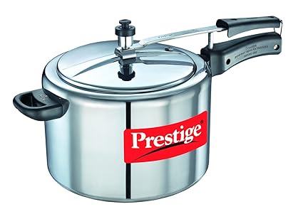 Prestige Nakshatra Aluminium Pressure Cooker, 10 Litres,Silver